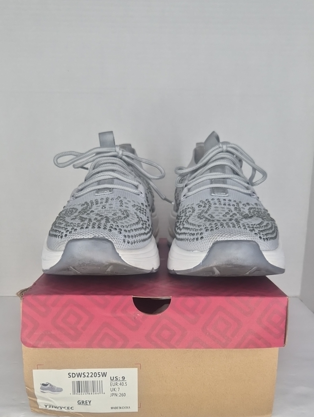 Grey Women's Knit Athletic Sneakers